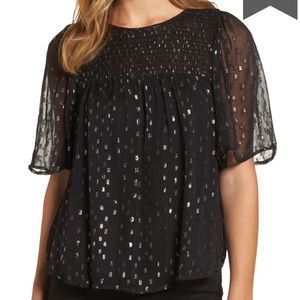 Chiffon Blouse (Claudie Metallic Dot)